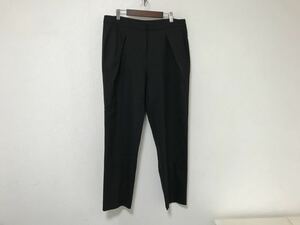 美品本物ジョルジオアルマーニGIORGIOARMANIウールストレッチスラックスパンツ黒ブラックレディース44スーツビジネス2XL