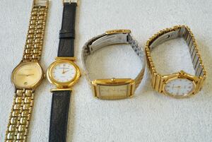 F601 スイス製/SWISS 腕時計 ゴールドカラー 4点 アクセサリー クォーツ メンズ レディース 大量 まとめて おまとめ まとめ売り 不動品