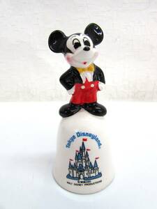 昭和レトロ 東京ディズニーランド ミッキーマウス ハンドベル Walt Disney Productions 陶器製 高さ：約9.5cm