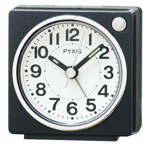 セイコークロック(Seiko Clock) 目覚まし時計 置き時計 アナログ 黒メタリック 65×64×38mm PYXIS ピクシス NR44