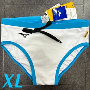 ミズノ　男性用水着　ホワイト×ライトブルー　XLサイズ　新品