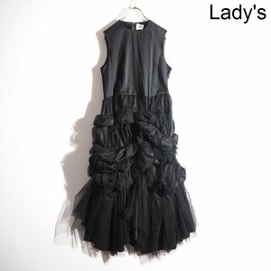 M8748P　▼noir kei ninomiya ノワール ケイニノミヤ▼　新品 23SS ノースリーブ チュールドレス ワンピース ブラック 黒 S 春夏 rb mks