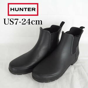 EB5197*HUNTER*ハンター*レディースレインブーツ*US7-24cm*黒