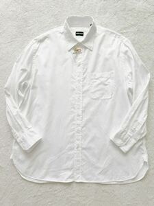 GIORGIO ARMANI size45-18 イタリア製ホワイトシャツ メンズ 黒タグ 長袖シャツ ジョルジオアルマーニ