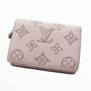 ルイヴィトン LOUIS VUITTON モノグラム マヒナ ポルトフォイユ クレア ギモーヴ 二つ折り財布 M81434 ピンク ブランド古着ベクトル 中古●