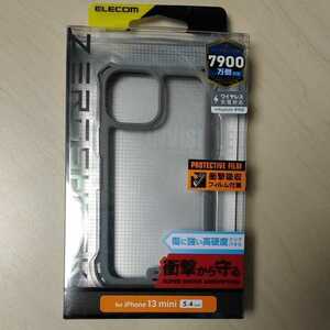 ★ELECOM iPhone 13 mini 5.4inch 用 ZEROSHOCK グレー PM-A21AZEROFCGY