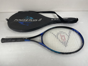【保管品】DUNLOP テニスラケット POWER PLUS-Ⅱ ブルー系 ダンロップ スポーツ 球技 趣味 コレクション レトロ 