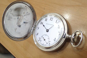 時計店在庫 ◆SOCIETY/ソシエティ 銀無垢/銀製 ◆ フルハンターケース アンティーク 手巻き懐中時計