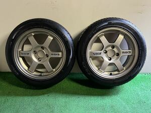 ★鍛造品！★RAYS ボルクレーシングTE37 15インチ 6.5J＋35 PCD100 4穴 ロードスター シビック フィット ヴィッツ ヤリス アクア 希少品