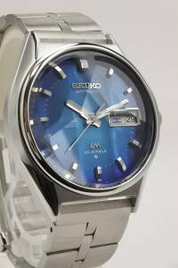 準高級機☆1975年製　SEIKOセイコー ロードマチック 23石 美しい4面カットガラス ブルー　自動巻紳士腕時計　国産名機高逸品