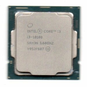 Intel ☆ Core i3-10100　SRH3N ★ 3.60GHz (4.30GHz)／6MB／8GT/s　4コア ★ ソケットFCLGA1200 ☆