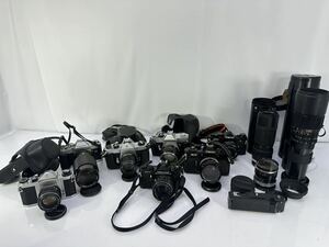 フィルムカメラ 一眼レフ Canon PENTAX まとめて7台+レンズ ジャンク扱い品 ディスプレイなどに