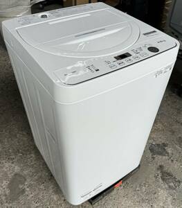 福岡市内送料無料　SHARP シャープ 2021年製 4.5kg ES-GE4F-C 幅520mm 簡易風乾燥機能付き全自動洗濯機 学生 一人暮らし 単身