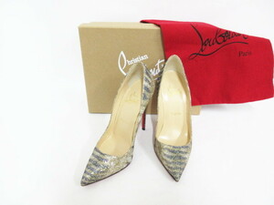 クリスチャンルブタン Christian Louboutin ピンヒール ハイヒール パンプス ラメ 37 1/2(24.5㎝）