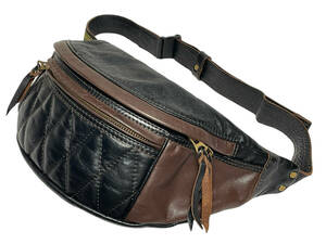 極美品 WEST RIDE ウエストライド RIDING WAIST BAG ライディング ウエストバッグ ダイヤモンドステッチ パテッド ホースハイド 馬革 黒茶