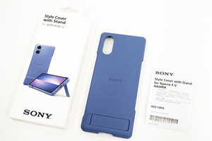 SONY Style Cover with Stand for Xperia 5 V XQZ-CBDE ブルー 中古美品