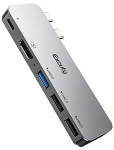 Macbook ハブ Macbook Pro/Air ハブ USB C ハブ 5-in-2 Mac 変換 ハブ USB3.0 HUB PD急速充電 高速データ転送 4K HDMI出力 軽量 超スリム