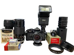 1234-1336 ☆ 動作確認済 ☆ Canon キャノン F-1+FD 50mm 1:1.4 S.S.C 一眼レフ フィルムカメラ マニュアルフォーカス 周辺機器多数