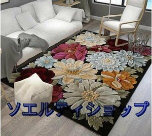 高級感満載！ 家庭用カーペット 玄関マット段通 シルク絨毯 手織りカーペット 花柄200cm*300cm