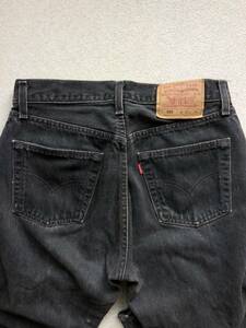 送料520円　levis リーバイス 90s 501 米国製 USA製　ブラックデニムパンツ ボタン裏544 w30 ウエスト75cm