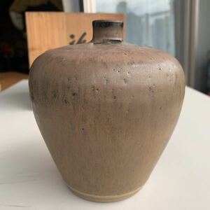 笠間焼　銘福寿　伝統工芸品　民芸　半右衛門13代陶主　久野道也作品　茶道　華道　壷 