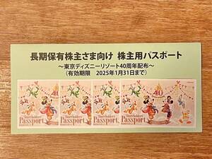 東京ディズニーリゾート 東京ディズニーランド 東京ディズニーシー 株主優待 株主優待券 チケット 4枚 有効期限 2025年1月31日 未使用