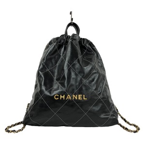 シャネル CHANEL CHANEL22 バックパック AS3313 ブラック ゴールド金具 カーフスキン リュック・デイパック レディース 中古