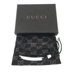 【廃盤品】GUCCI グッチ プレート レザー ブレスレット