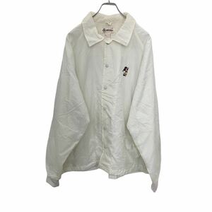 ナイロンコーチジャケット XLサイズ 刺繍 ホワイト 古着卸 アメリカ仕入 t2202-4424