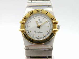 1円◆稼働◆ オメガ コンステレーション ホワイト クオーツ レディース 腕時計 N917
