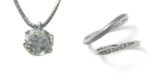 ダイヤモンド ネックレス 婚約 結婚指輪 3セット 安い プラチナ 0.3カラット 鑑定書付 0.304ct Fカラー VVS2クラス 3EXカット H&C CGL