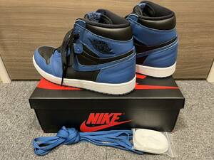 【AS 23361】１円スタート NIKE AIR JORDAN 1 RETRO HI OG 555088-404 Dark Marina Blue エア ジョーダン 1 レトロ 27cm 紐・箱有