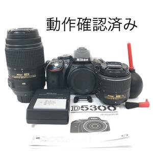 1円〜 動作確認済み Nikon ニコン D5300 / DX AF-S NIKKOR 55-300mm 1:4.5-5.6 G ED VR / Nikon DX VR 18-55mm 1:3.5-5.6 GⅡ