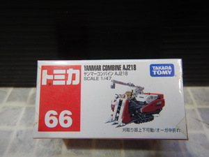 #203　新品　TAKARA TOMY タカラトミー　トミカ　YANMAR COMBINE ヤンマー コンバイン AJ218　No.66　赤箱　草刈農作業車 ミニカー　未開封