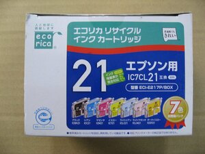 【ジャンク品】エコリカ　【リサイクル】 ECI-E217P/BOX　（エプソン IC7CL21対応/リサイクルインクカートリッジ/7色BOXパック）