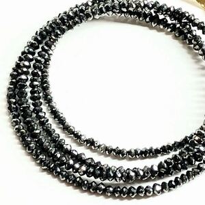 K18!!［天然ブラックダイアモンドネックレス］M 約46.5cm 4.5g 18金 black diamond necklace ジュエリー jewelry EA5