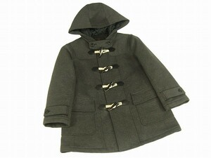 美品*COMME CA DU MODE FILLE コムサデモード*グレー*コットン100％*キッズ*男の子*中綿入り*固定フード付ダッフルコート*120A*秋冬