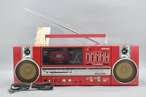 当時物 National ナショナル RX-C45 ラジカセ スピーカー 分離式 AM FM ラジオ カセット デッキ 動作品 赤色 昭和 レトロ RL-382T/612
