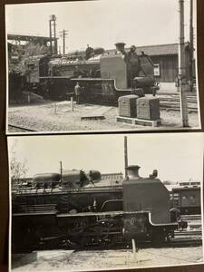 昭和鉄道写真：信越本線小諸駅のD50 359[長野区]/2景。1962年8月撮影。8.7×12.6㎝。