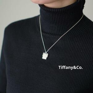 美品 Tiffany&Co. ティファニー 1837 プレートネックレス SV925 刻印あり