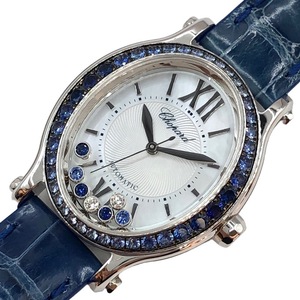 ショパール Chopard ハッピースポーツ ホワイトシェル 275362-1003 ホワイト K18WG 腕時計 レディース 中古