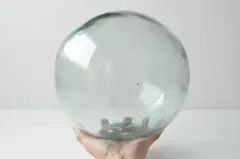 ガラス玉 浮き玉 薄緑 球体 オブジェ 昭和 レトロ 古物 古道具 アンティーク