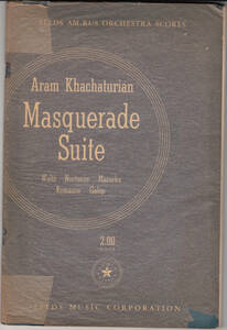 ★難あり輸入古楽譜 ハチャトゥリアン 組曲 仮面舞踏会 マスカレード ミニ スコア Masquerade