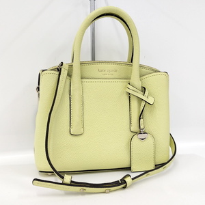 【中古】KATE SPADE 2WAY ショルダーバッグ レザー イエロー