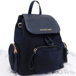 1円 ■ 極美品 マイケルコース リュック ブラック系 ナイロン×レザー お出掛け 通勤 通学 MICHAEL KORS ■E.Begr.zE-24