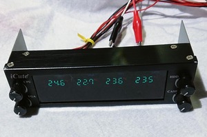 デスクトップパソコン　5インチベイ用デジタル温度計　ｉＣｕｔｅ　４ヶ所計測　中古完動品