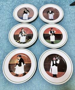 Guy Buffet ガイビュッフェ マティーニ ウィリアムズ ソノマ ソムリエ ワイン ウェイター サラダプレート 6枚セット 日本製 アンティーク
