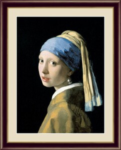 高精細デジタル版画 額装絵画 世界の名画 ヨハネス・フェルメール 「真珠の耳飾りの少女」 F4