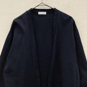 BEAUTY&YOUTH ダブルガス ポンチ ノーボタン カーディガン ネイビー 羽織 size L 75498