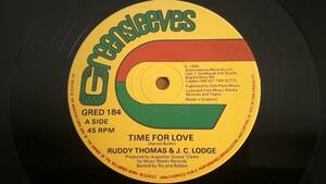 ☆彡美品！！☆彡送料無料！！ Ruddy Thomas & JC Lodge Time For Love 1985 英盤12inch。LOVERS REGGAE。 Sly&Robby参加 